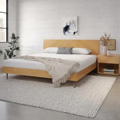 Nera King Low Profile Bed - Oak