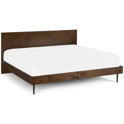 Nera King Low Profile Bed - Walnut