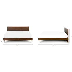 Nera King Low Profile Bed - Walnut
