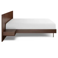 Nera King Low Profile Bed with Nightstands Set - Walnut