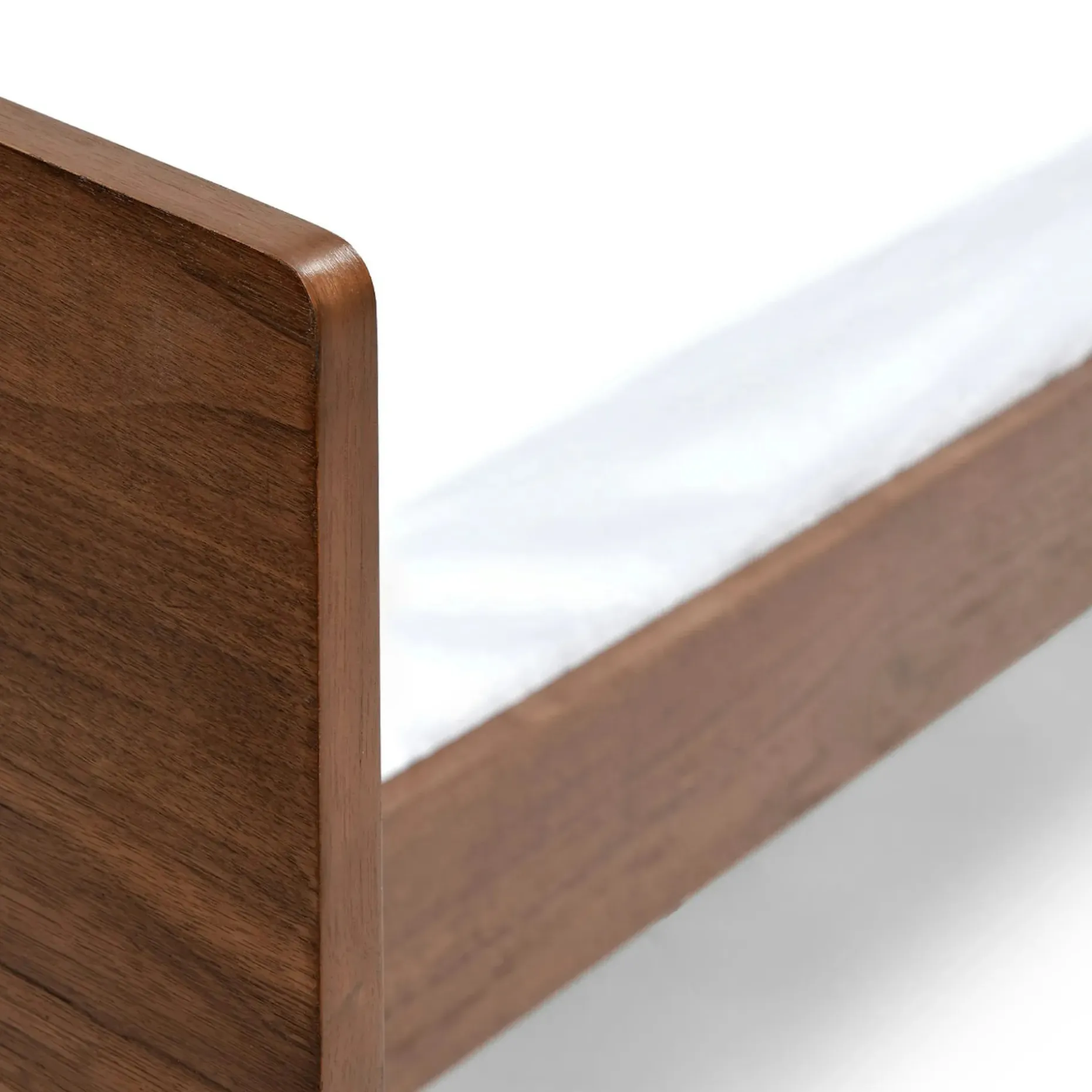 Nera King Low Profile Bed with Nightstands Set - Walnut