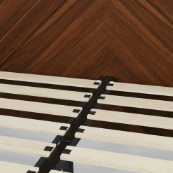 Nera King Low Profile Bed with Nightstands Set - Walnut