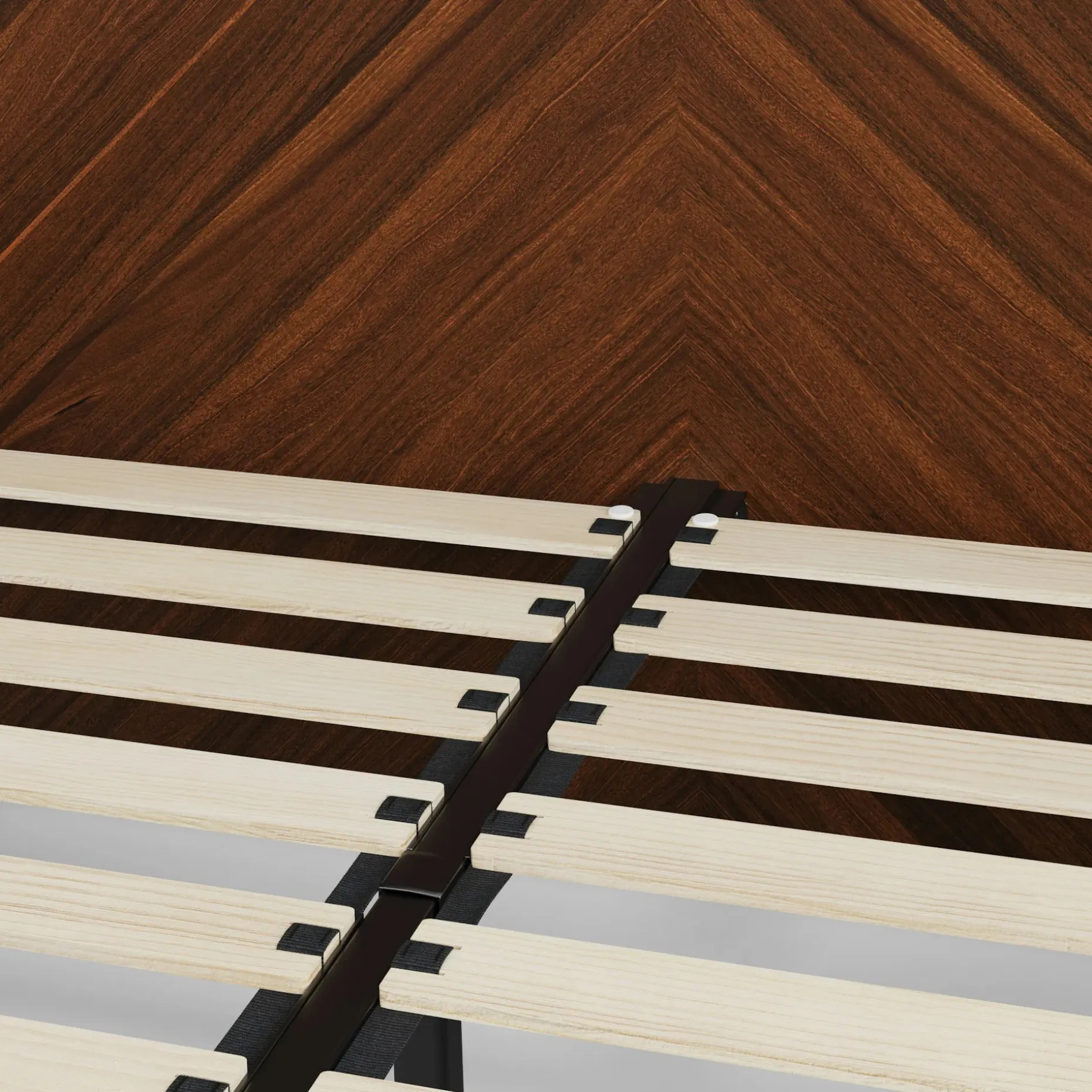 Nera King Low Profile Bed with Nightstands Set - Walnut