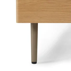 Nera King Low Profile Bed with Nightstands Set - Oak
