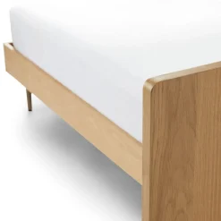 Nera King Low Profile Bed with Nightstands Set - Oak