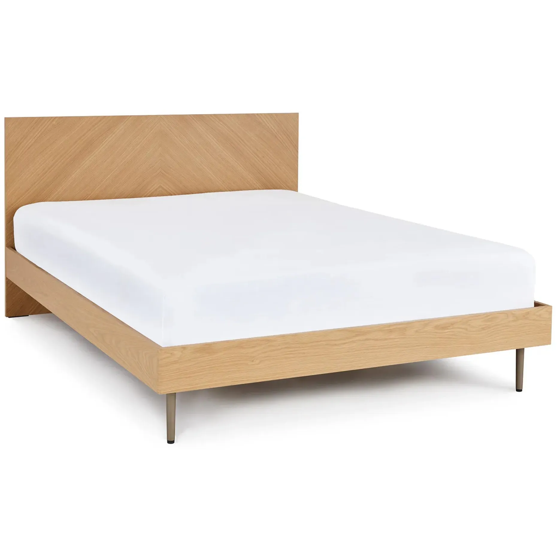 Nera Queen Low Profile Bed - Oak