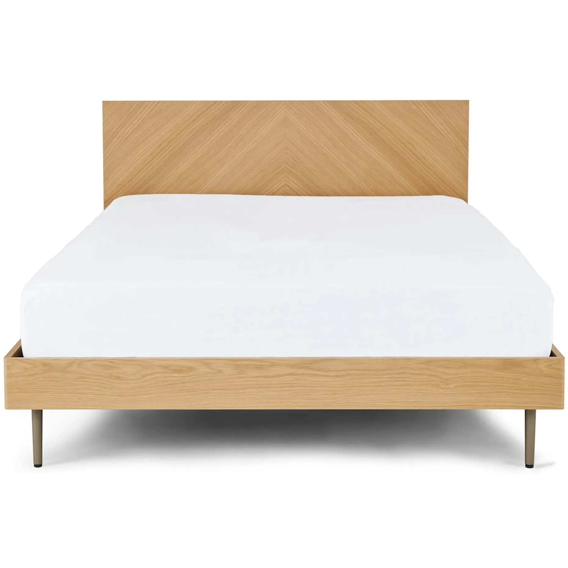 Nera Queen Low Profile Bed - Oak