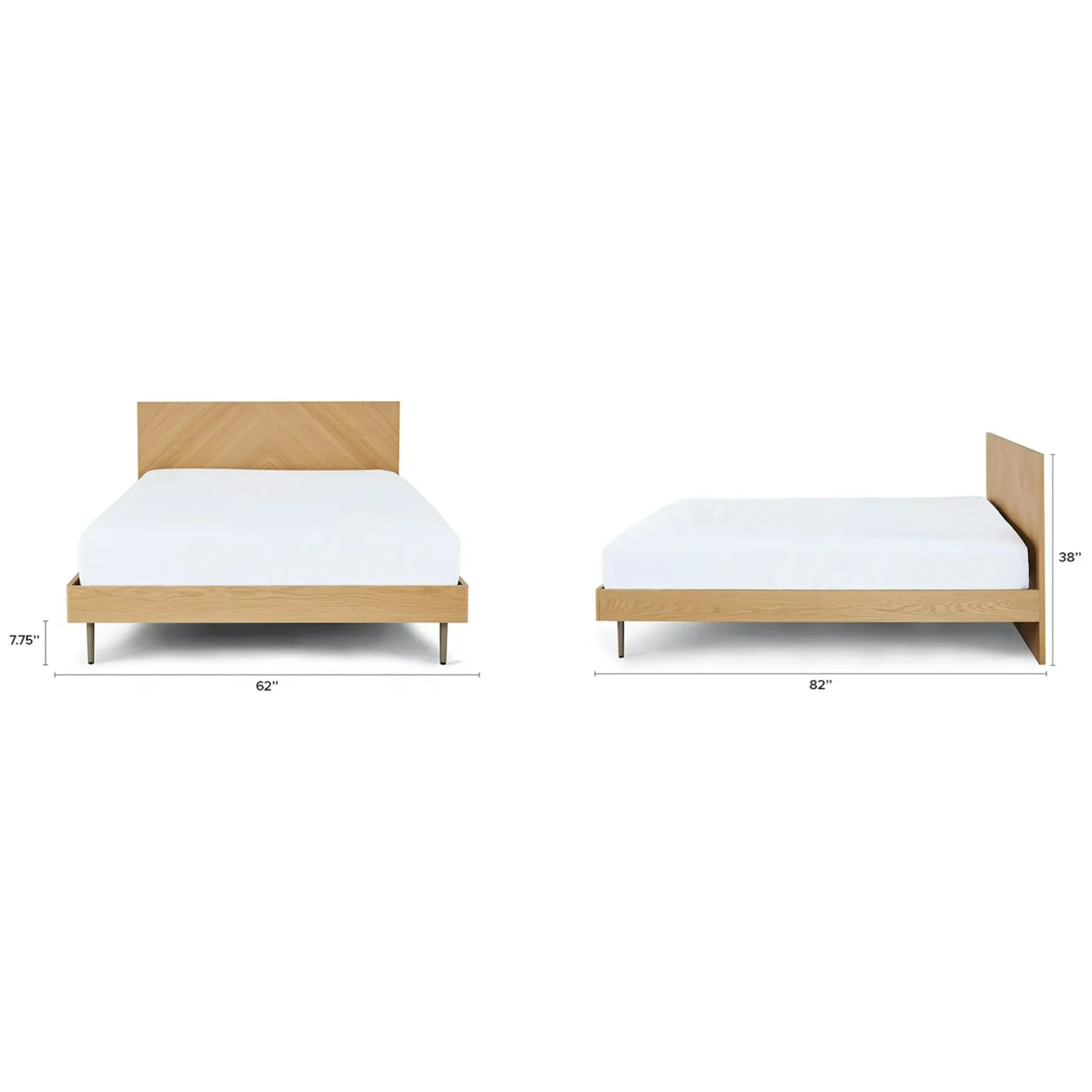 Nera Queen Low Profile Bed - Oak