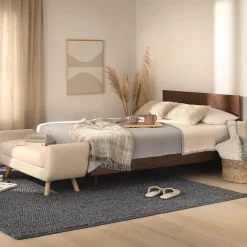 Nera Queen Low Profile Bed - Walnut