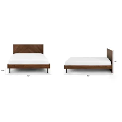 Nera Queen Low Profile Bed - Walnut