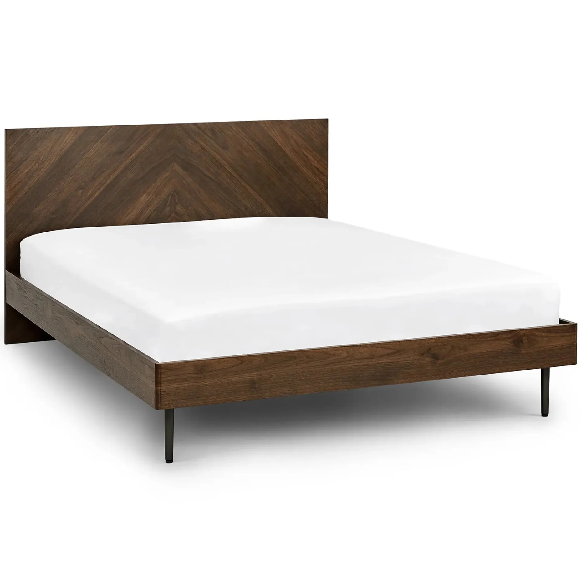 Nera Queen Low Profile Bed - Walnut