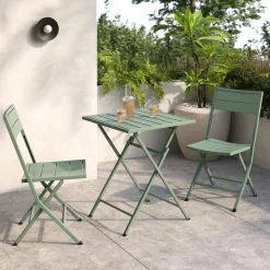 Nina Outdoor Folding Cafe Table - Khaki Green