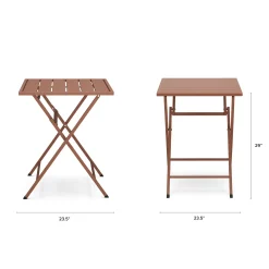 Nina Outdoor Folding Cafe Table - Ochre Brown