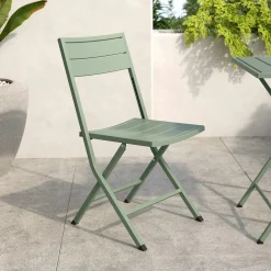 Nina Outdoor Folding Dining Chair - Khaki Green