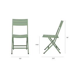 Nina Outdoor Folding Dining Chair - Khaki Green