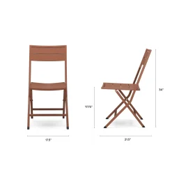 Nina Outdoor Folding Dining Chair - Ochre Brown