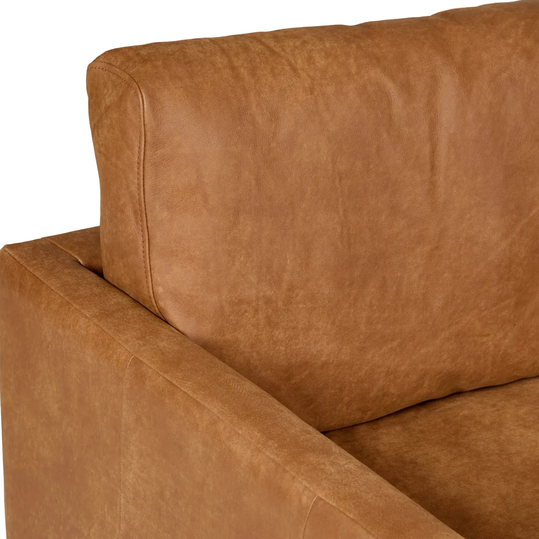 Nirvana 88" Leather Corner Sectional - Dakota Tan