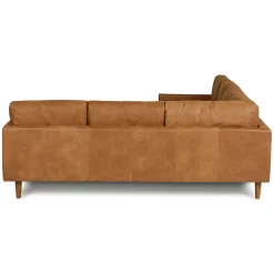 Nirvana 88" Leather Corner Sectional - Dakota Tan