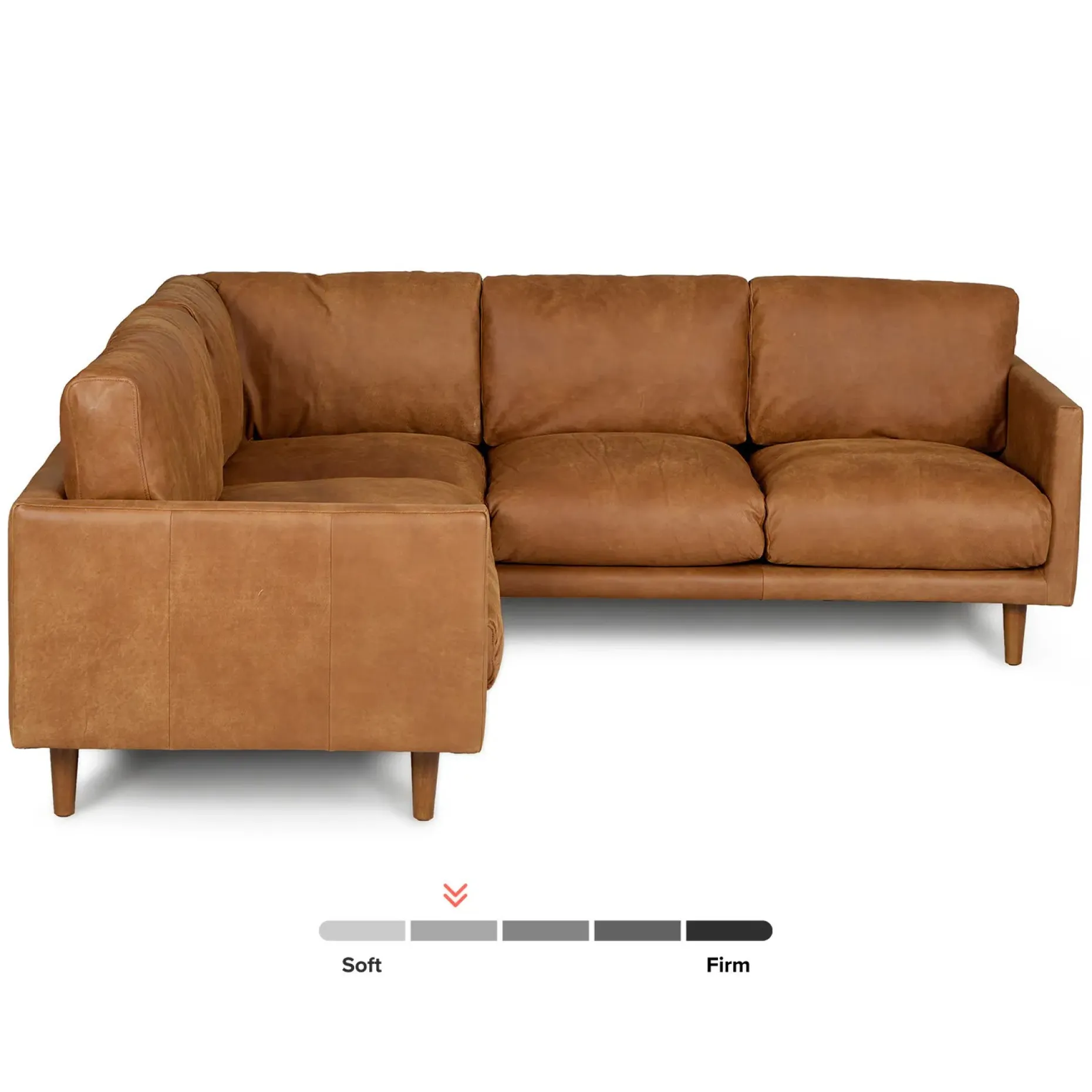 Nirvana 88" Leather Corner Sectional - Dakota Tan