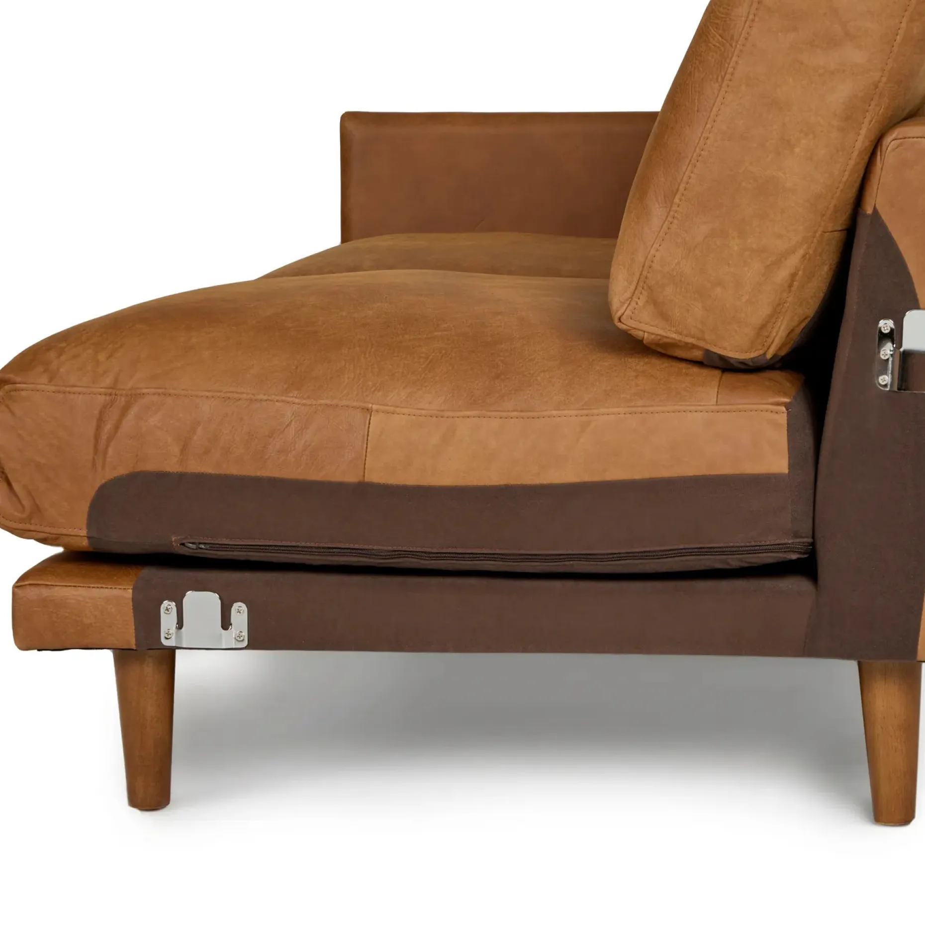 Nirvana 88" Leather Corner Sectional - Dakota Tan