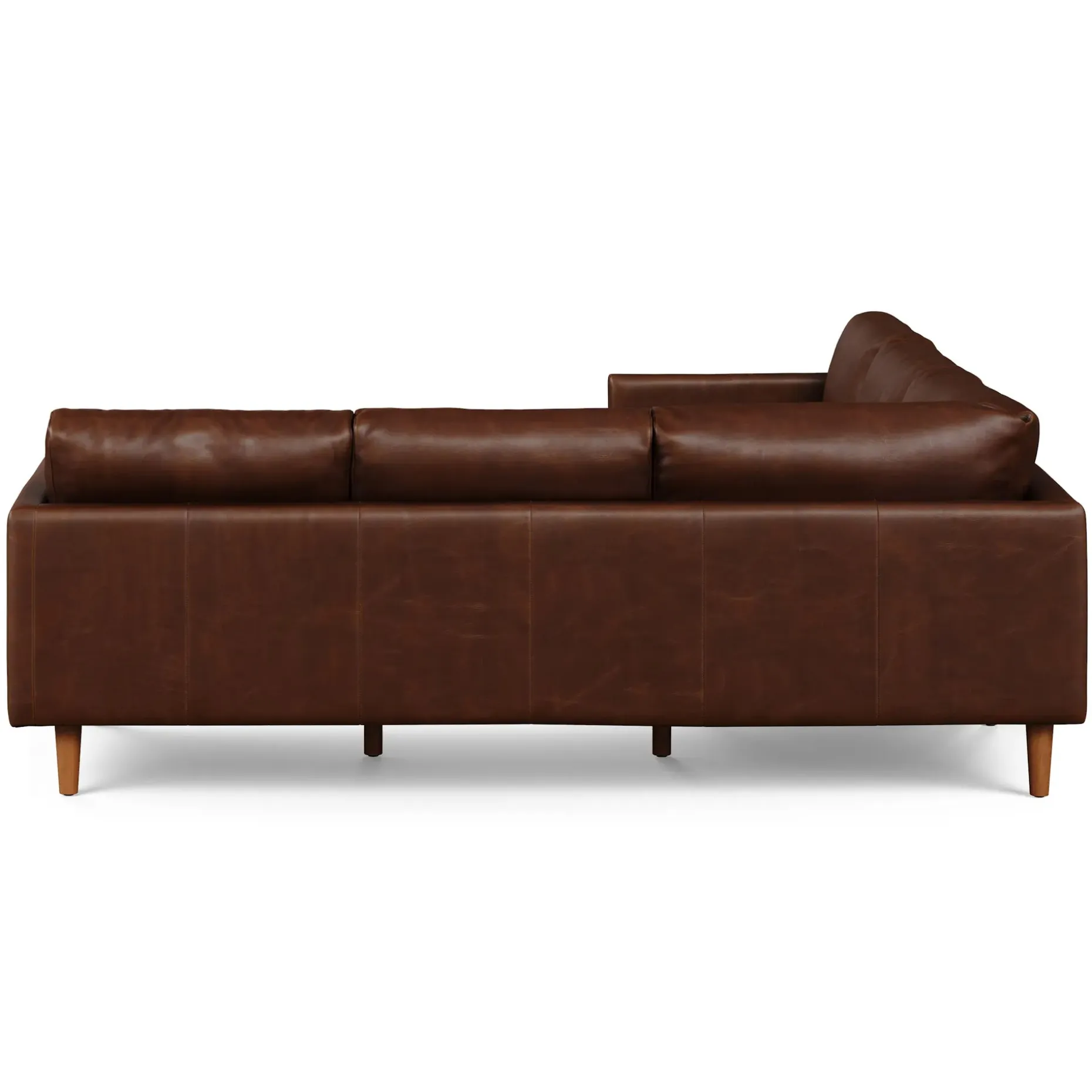 Nirvana 88" Leather Corner Sectional - Indiana Brown