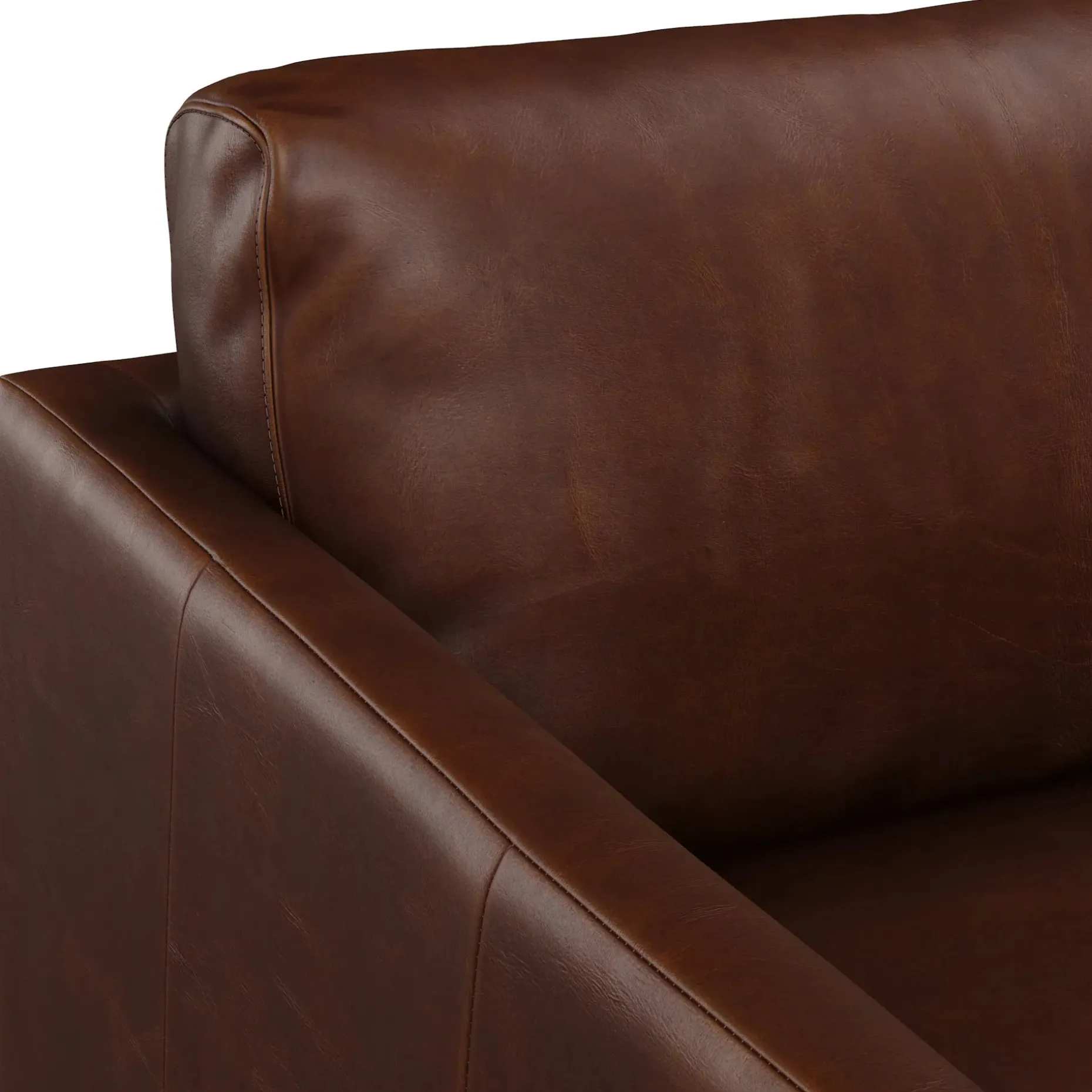 Nirvana 88" Leather Corner Sectional - Indiana Brown
