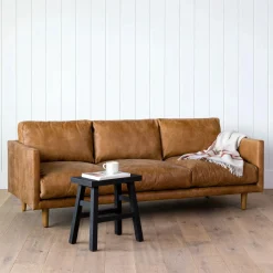 Nirvana 81" Leather Sofa - Dakota Tan