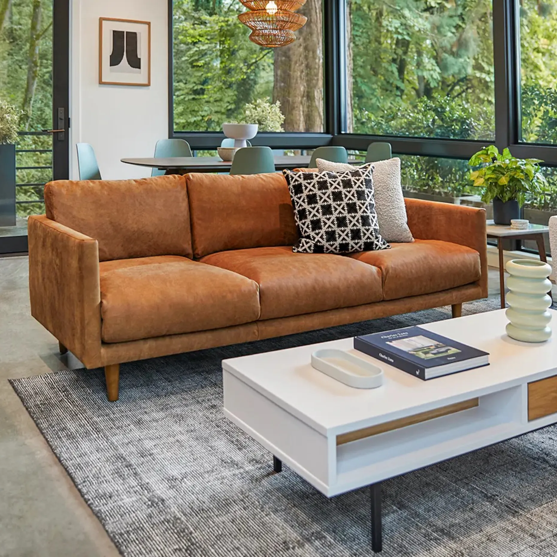 Nirvana 81" Leather Sofa - Dakota Tan
