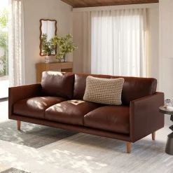 Nirvana 81" Leather Sofa - Indiana Brown