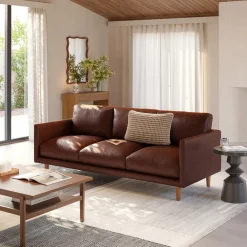Nirvana 81" Leather Sofa - Indiana Brown