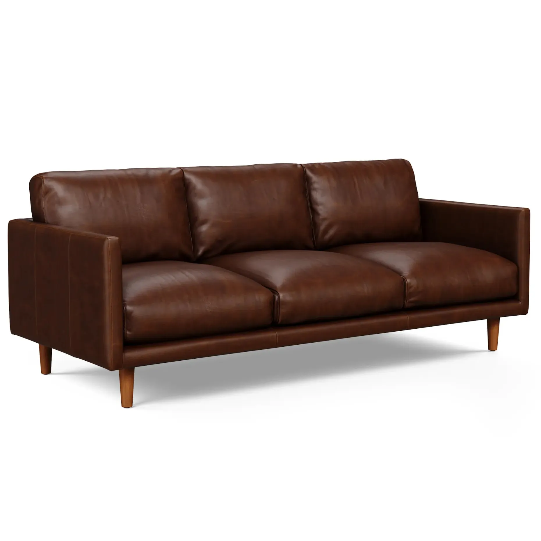 Nirvana 81" Leather Sofa - Indiana Brown