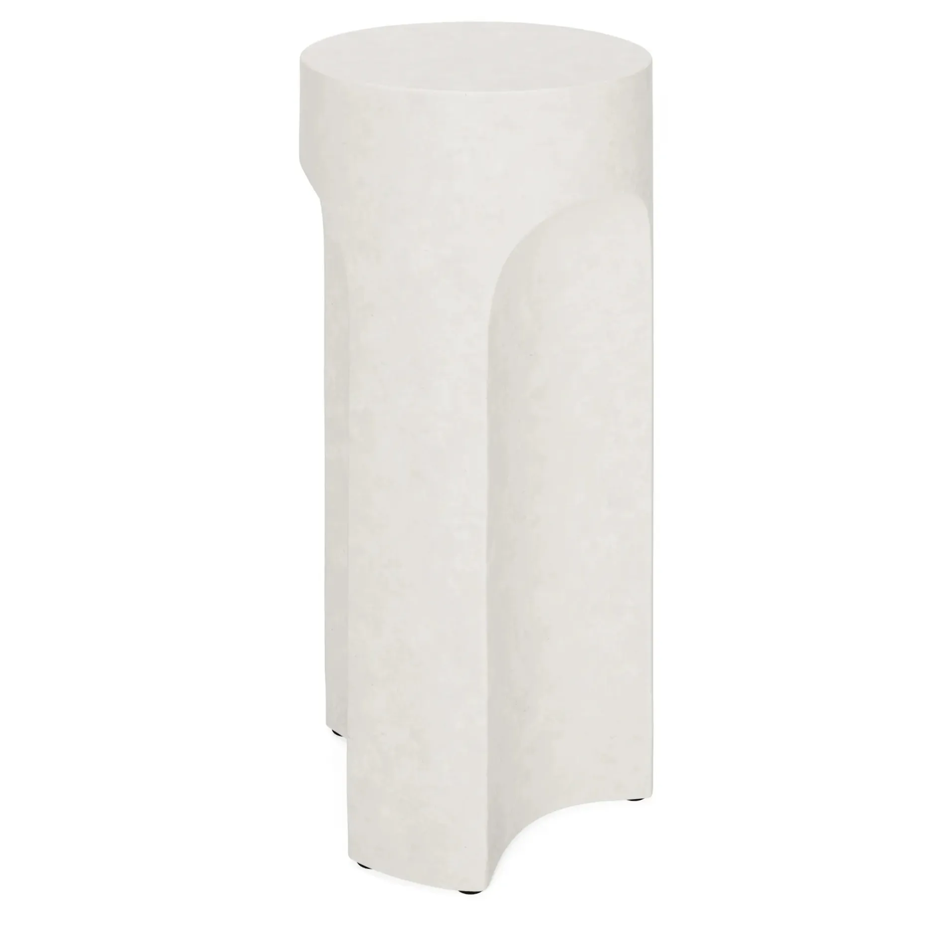 Noah Outdoor Cement Drink & Side Table Set - White