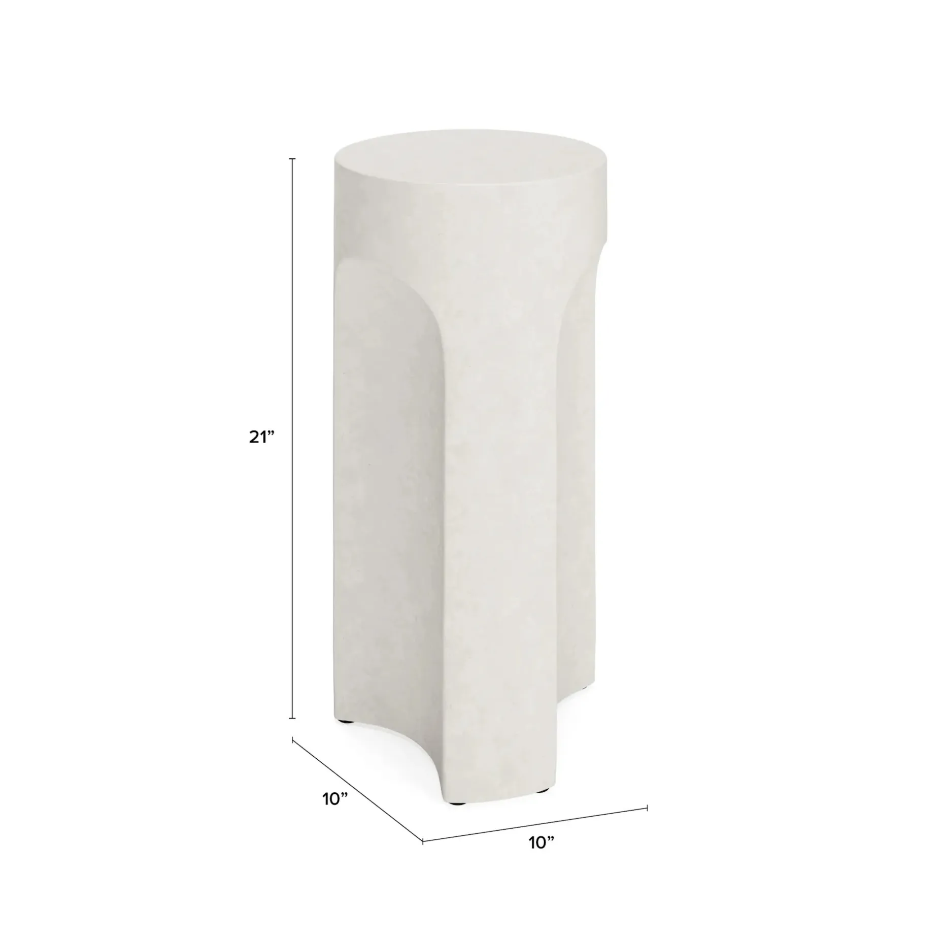 Noah Outdoor Cement Drink & Side Table Set - White