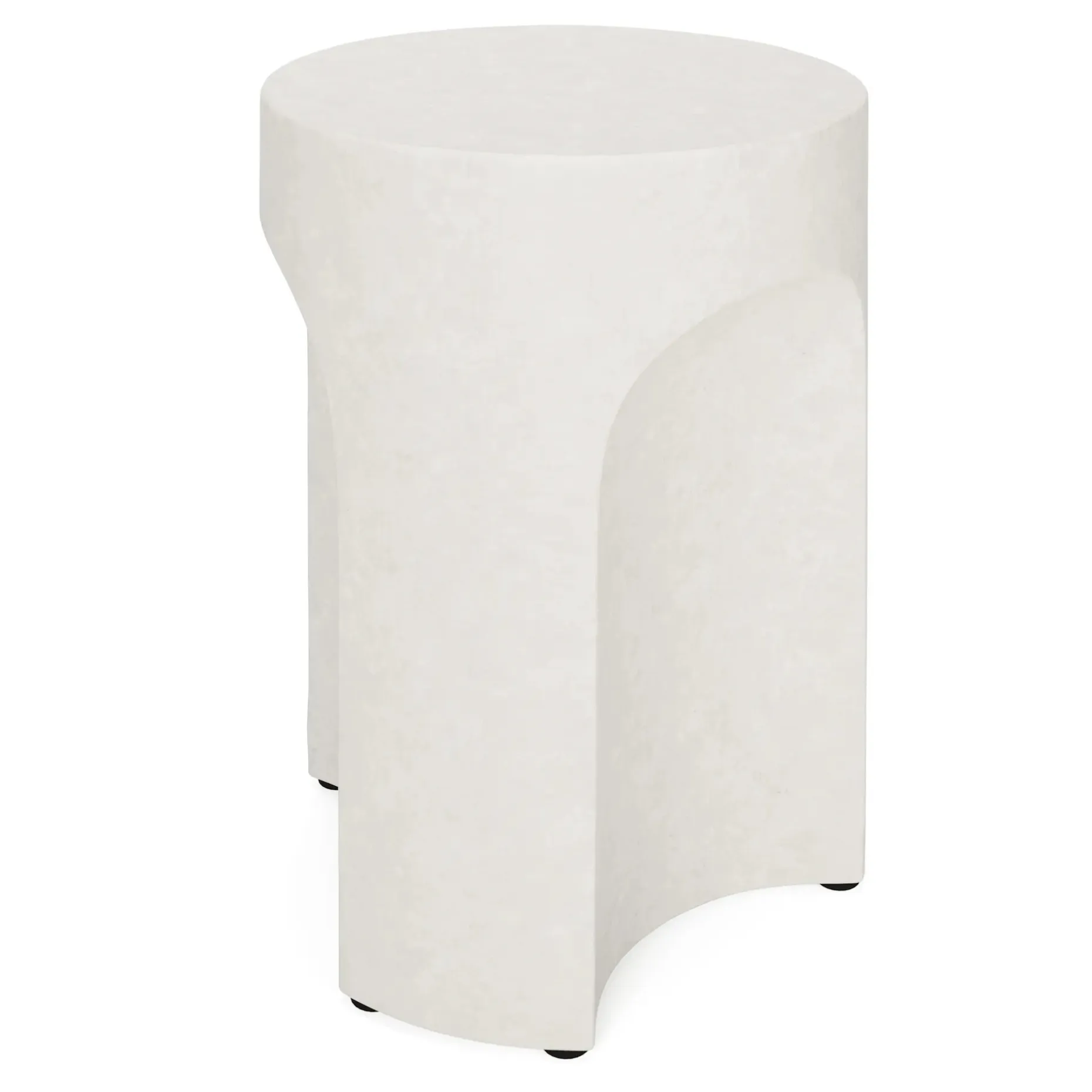 Noah Outdoor Cement Drink & Side Table Set - White