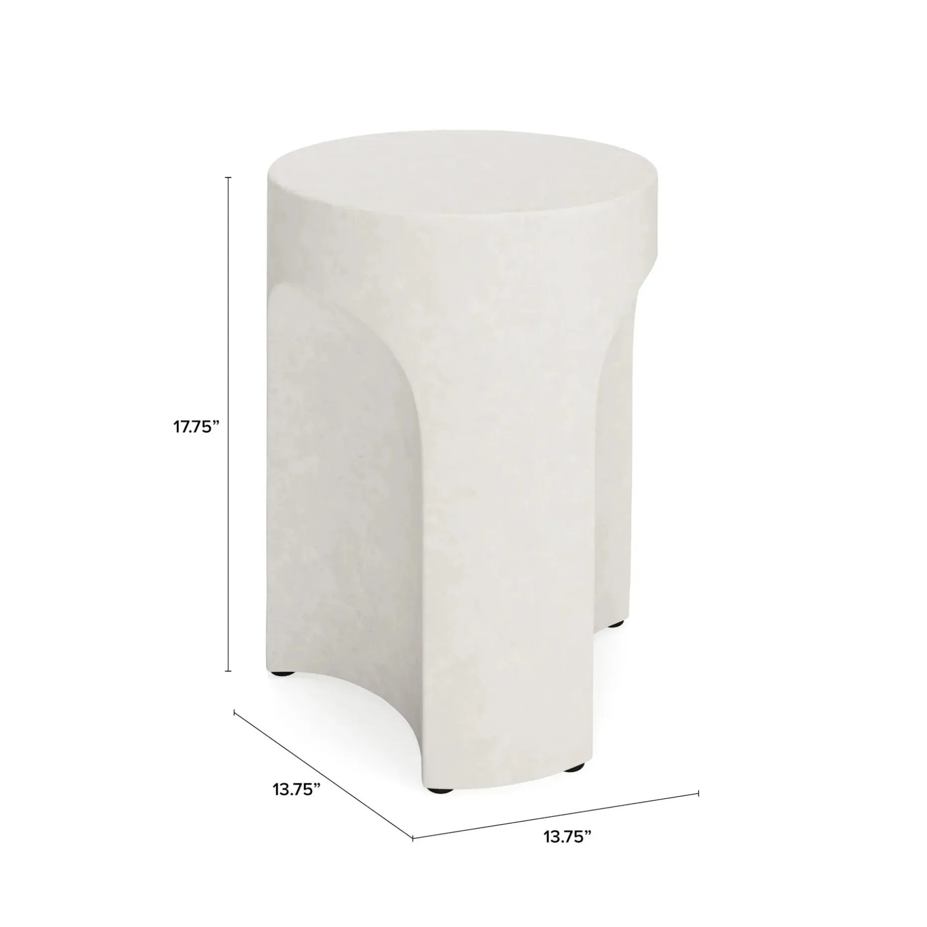 Noah Outdoor Cement Drink & Side Table Set - White