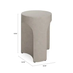 Noah Outdoor Cement Drink & Side Table Set - Gray