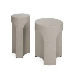 Noah Outdoor Cement Drink & Side Table Set - Gray