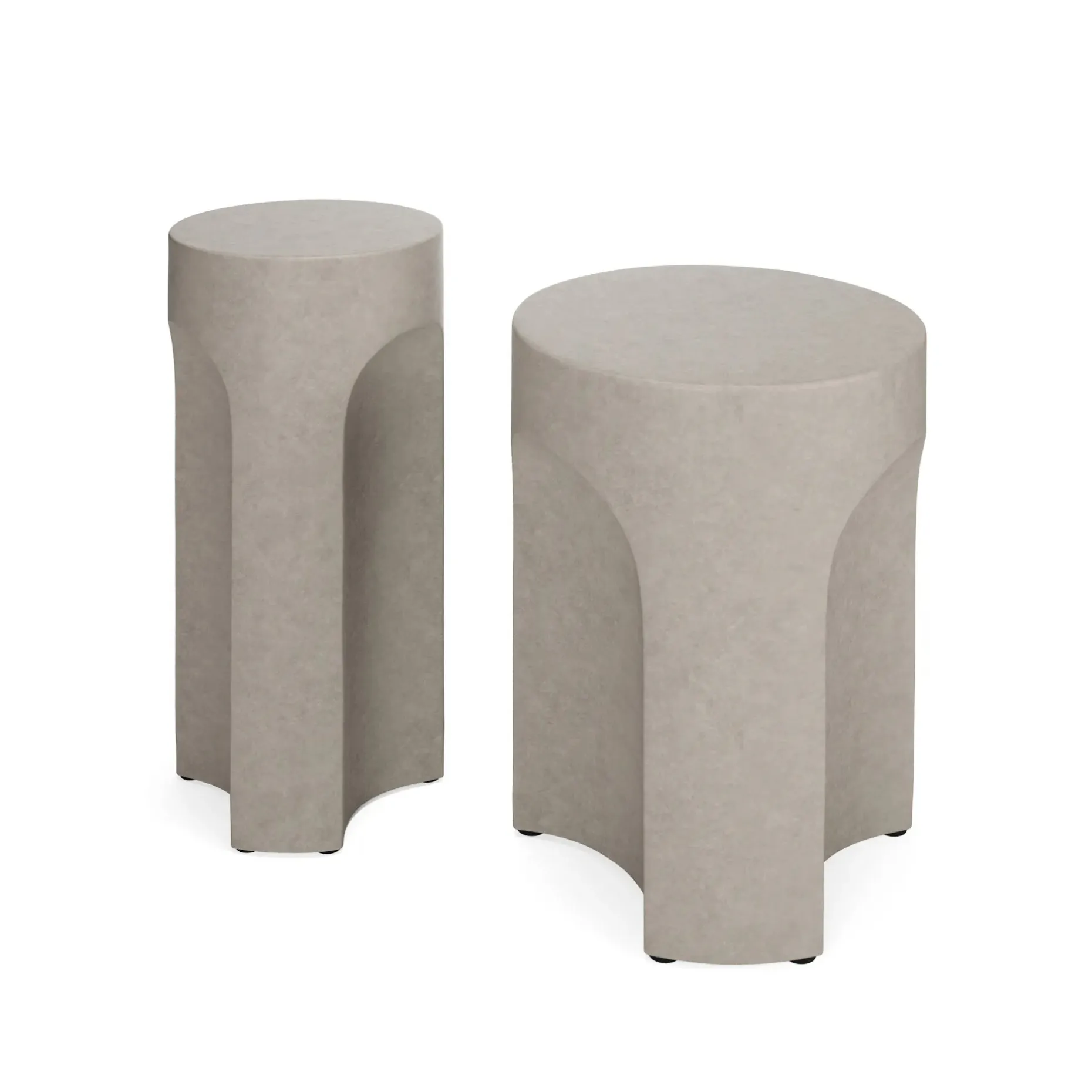 Noah Outdoor Cement Drink & Side Table Set - Gray
