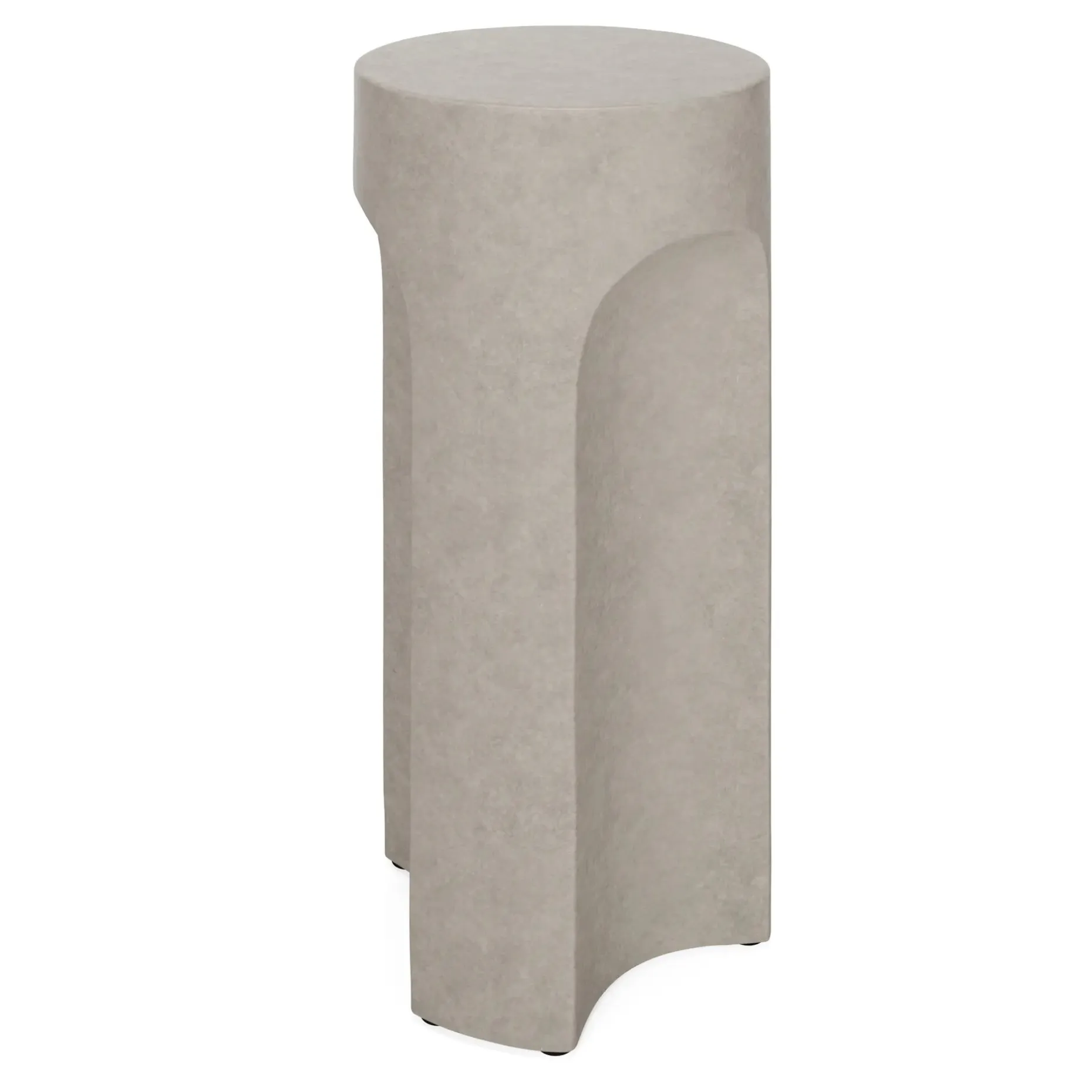 Noah Outdoor Cement Drink & Side Table Set - Gray