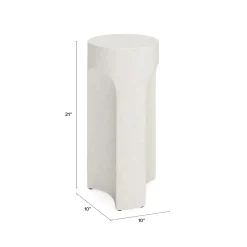 Noah Outdoor Cement Drinks Table - White