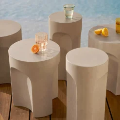 Noah Outdoor Cement Drinks Table - Gray