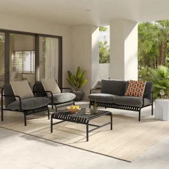 Noah Outdoor Cement Side Table - White