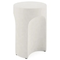 Noah Outdoor Cement Side Table - White