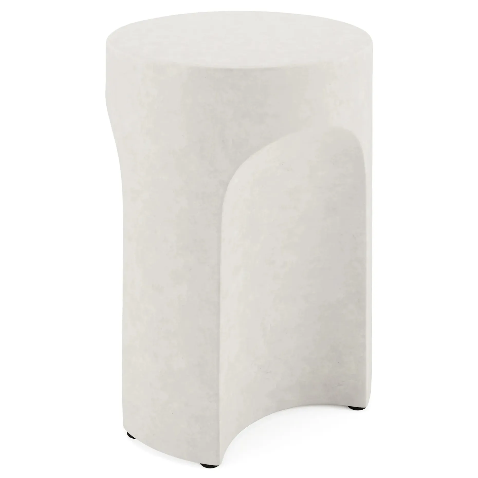Noah Outdoor Cement Side Table - White