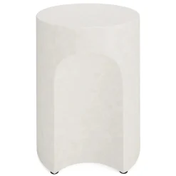 Noah Outdoor Cement Side Table - White