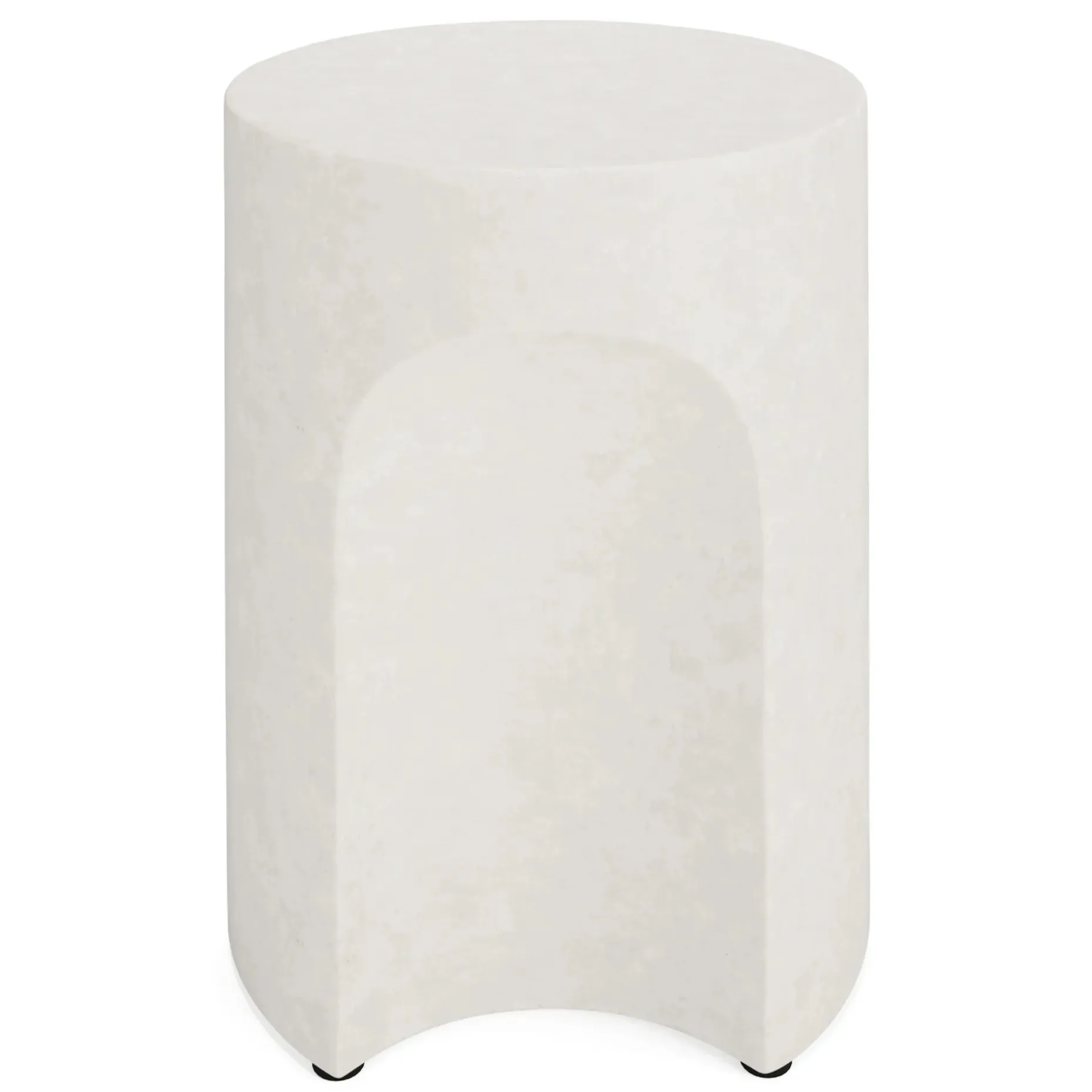 Noah Outdoor Cement Side Table - White