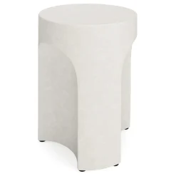 Noah Outdoor Cement Side Table - White