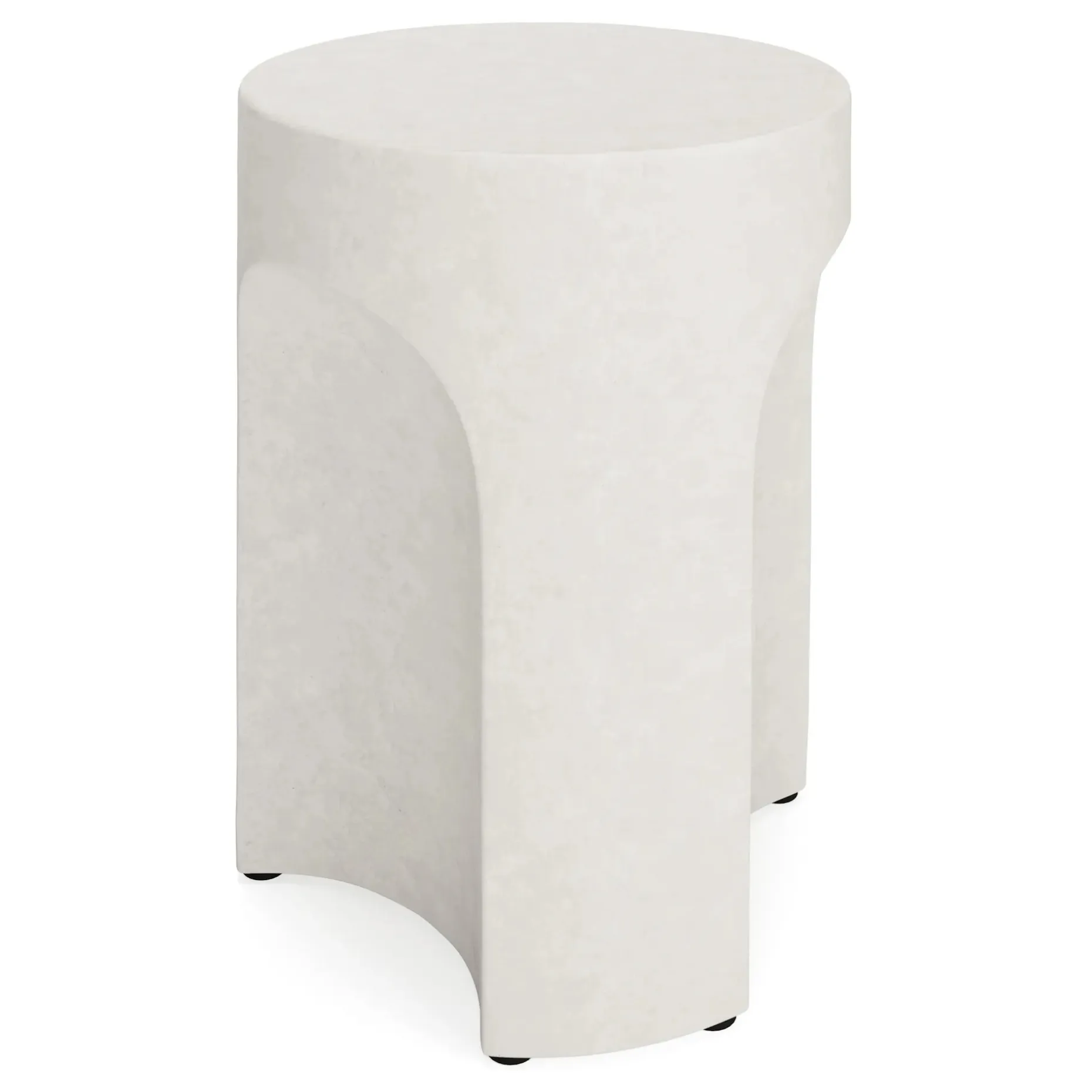 Noah Outdoor Cement Side Table - White