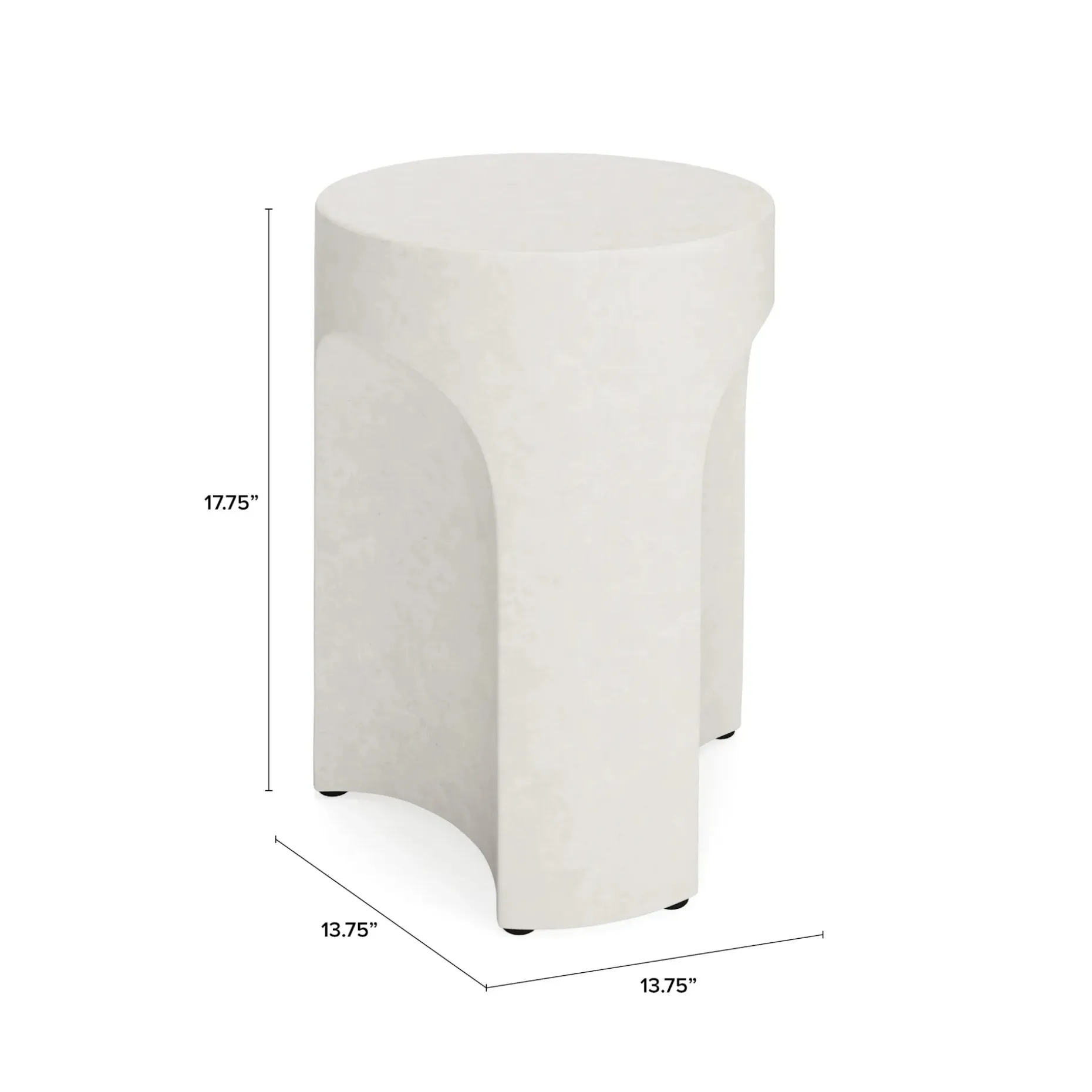 Noah Outdoor Cement Side Table - White