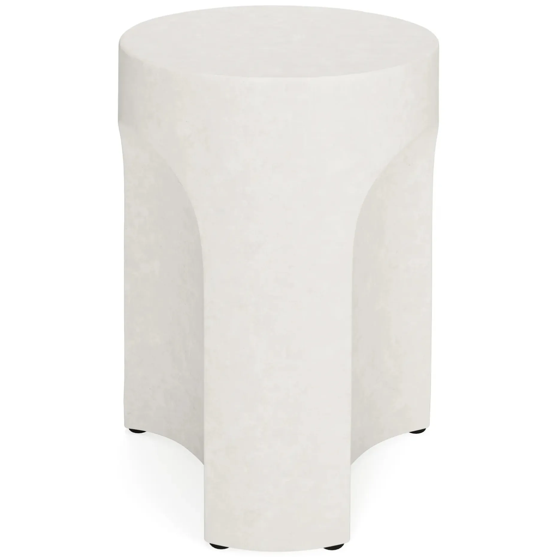 Noah Outdoor Cement Side Table - White